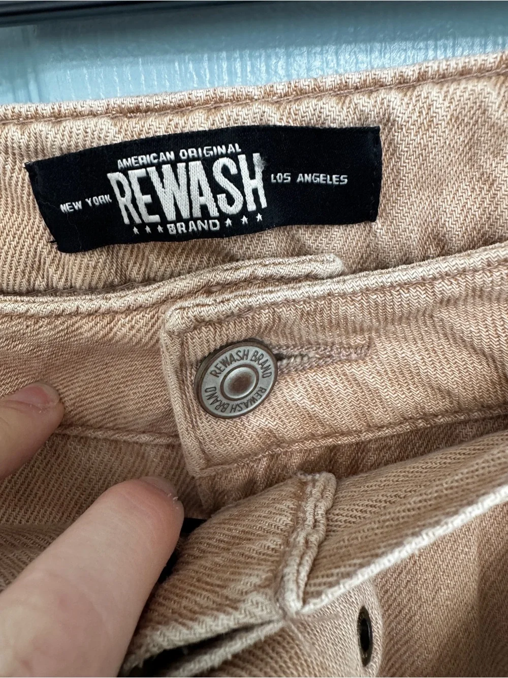 Rewash Sandstone Denim Wide Leg Pants Jeans W Belt 7 28